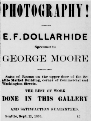 Newspaper advertisement for the photographer who occupies George Moore's former studio 